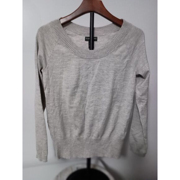 BANANA REPUBLIC:  Grey Merino Wool Blend Crew-Neck Sweater, Woman Size XL - Picture 1 of 5